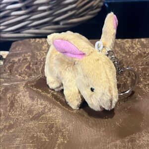Adorable Tan and Pink Bunny Key Holder